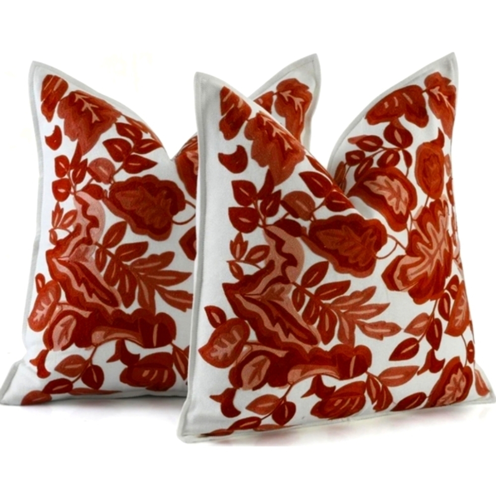 Amazon Red and White Accent Pillows